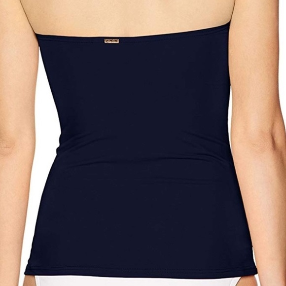 Anne Cole Twist Front Shirred Bandeau Swim Top - Picture 3 of 3